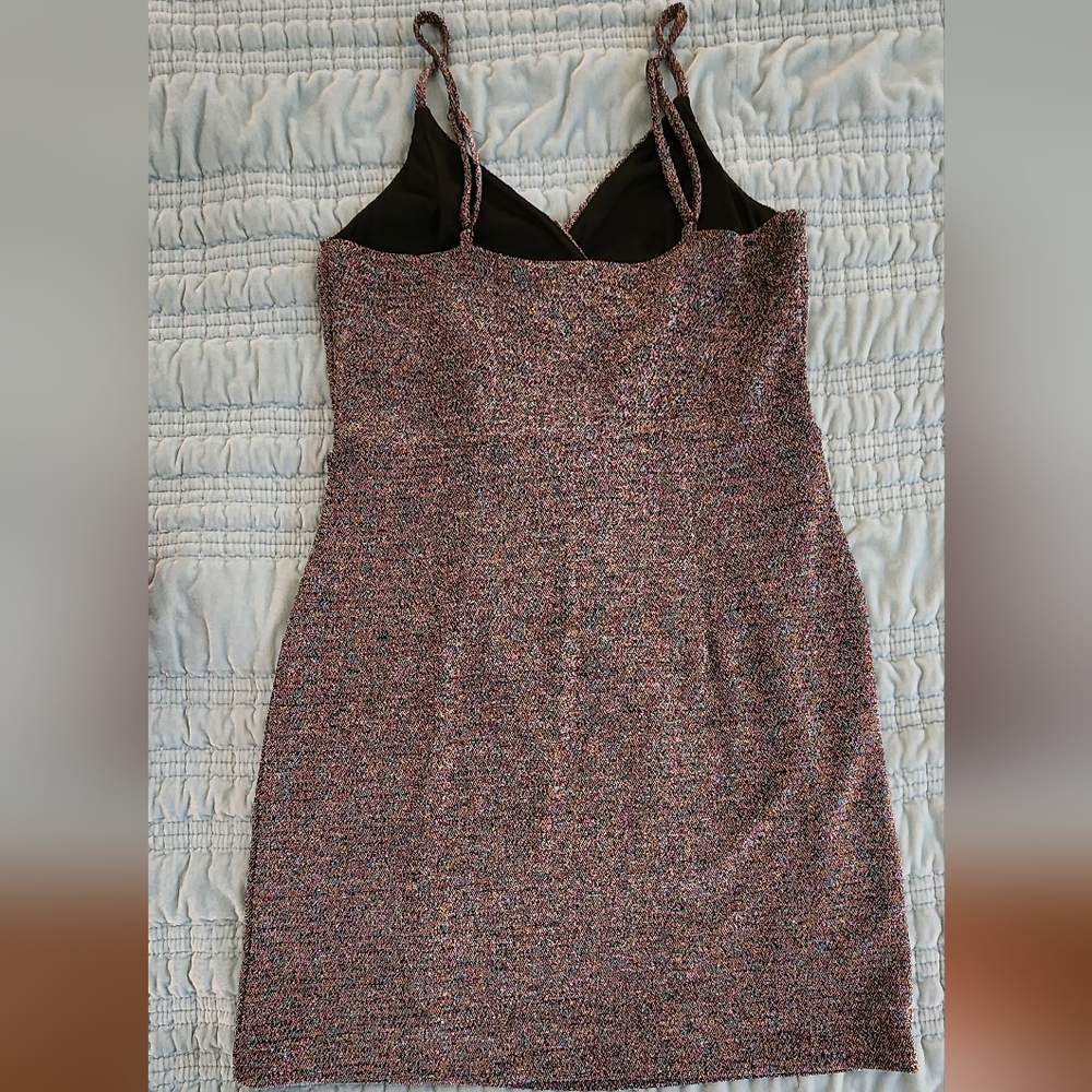 Express Multi Colored Metallic Spaghetti Strap Dr… - image 2